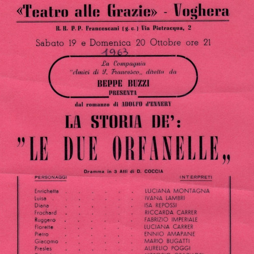 La storia dé: Le due orfanelle: locandina