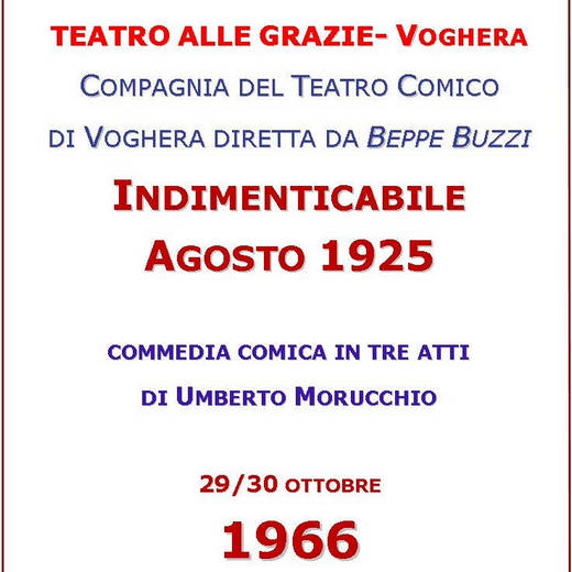 L’indimenticabile agosto 1925: locandina