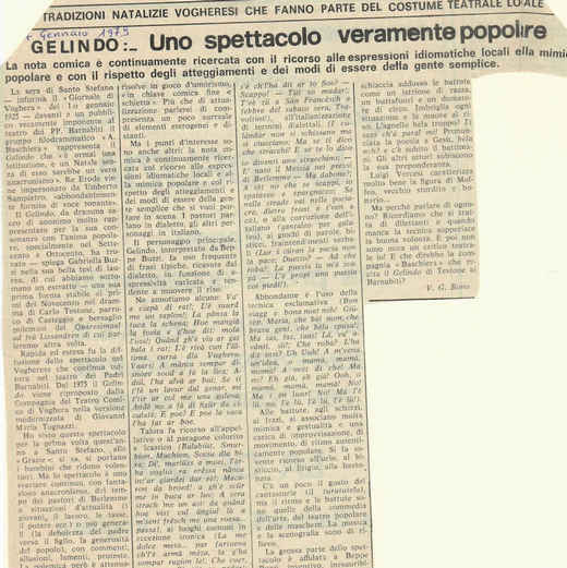 Gelindo: Rassegna Stampa