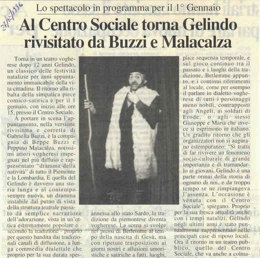 Gelindo: Rassegna Stampa