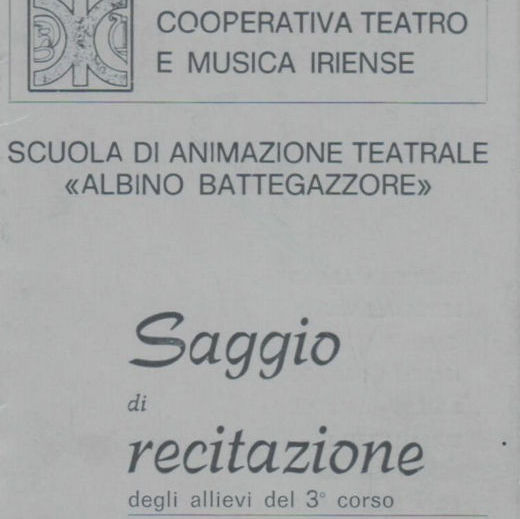 Saggio della scuola di Animazione Teatrale Albino Battegazzore: locandina