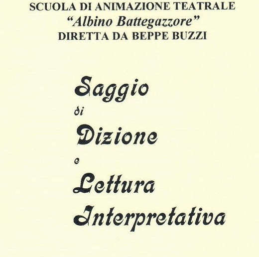 Saggio della scuola di Animazione Teatrale Albino Battegazzore: locandina