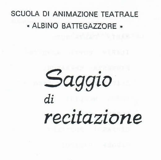 Saggio della scuola di Animazione Teatrale Albino Battegazzore: locandina