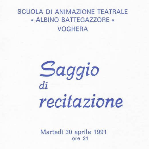 Saggio della scuola di Animazione Teatrale Albino Battegazzore: locandina